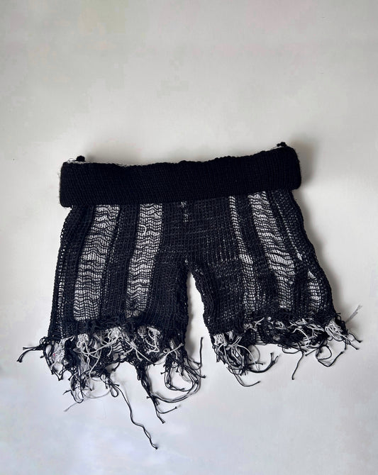 DOUBLE TROUBLE DISTRESSED SHORTS